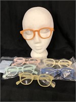 Lot of 6 Fashion Reading Glasses  +4.0 -new