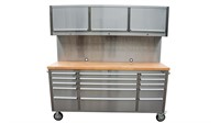 (NEW) 72 INCH 15 DRAWER & UPPER CABINET WITH