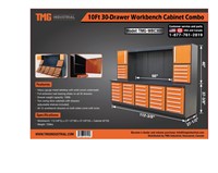 10ft 30-Drawer Heavy Duty Workbench Cabinet Combo