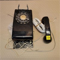 Western Electric Bell System Black Dial Wall Phone