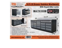 Pro Series 10ft 20-Drawer Heavy Duty Stainless