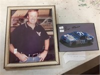 2 PC NASCAR RUSTY WALLACE SIGNED PICTURE 9x11 &