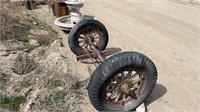 Vintage 5-Steel Axle w/ Wood Spokes