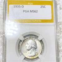 1935-D Washington Silver Quarter PGA - MS62