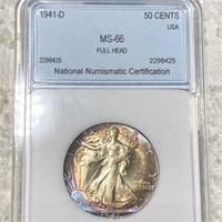 1941-D Walking Half Dollar NNC - MS 66 FH