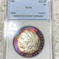 1886 Morgan Silver Dollar NNC - MS65