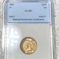 1864 Indian Head Penny NNC - AU58+