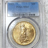 1923 $20 Gold Double Eagle PCGS - MS63