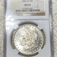 1882-CC Morgan Silver Dollar NGC - MS62
