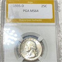 1935-D Washington Silver Quarter PGA - MS64