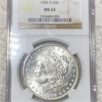 1902-O Morgan Silver Dollar NGC - MS63