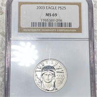 2003 $25 Platinum Eagle NGC - MS69 1/4Oz