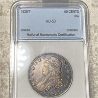1829/7 Capped Bust Half Dollar NNC - AU50