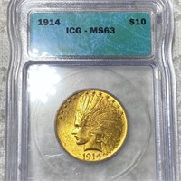 1914 $10 Gold Eagle ICG - MS63