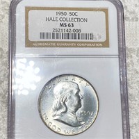 1950 Franklin Half Dollar NGC - MS63 HALE