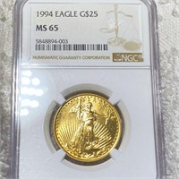 1994 $25 Gold Eagle NGC - MS65 1/2Oz