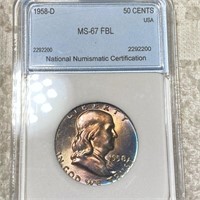 1958-D Franklin Half Dollar NNC - MS 67 FBL