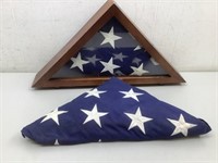 (2) Cotton Military Honor Flags  One with case