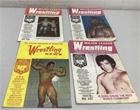 (4) Classic 1970's Wrestling papers  Magazines