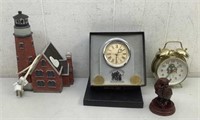 * Thrift lot  w/ (2) Clocks  Owl & light house