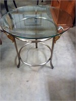 Side table glass and metal Swan