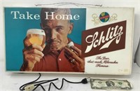 * VTG 1962 Lighted Schlitz Beer Sign