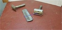 Vintage razors metal comb