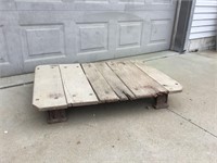 Wood Top Iron Base Pallet Table