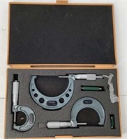 Mitutoyo micrometer set 0-1” 1-2” 2-3” w/ case