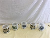5 MCM Glasbake Coffee Cup Mugs