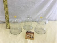 3 MCM Libbey Crystal Creation Jar Terrarium Jars
