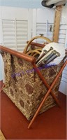 Knitting  basket with yarn and needles