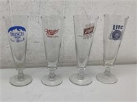 * (4) Pilsner Beer Glasses