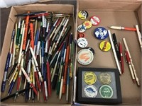 Advertising pens, pencils, buttons, fishing
