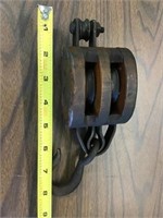 Double wood pulley