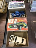 Nova and ford models partially assembled