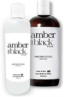 Lot of 6 - 16 oz Amber and Black Sanitizer Gel