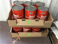 12 Amoco cardboard oil cans full