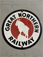 GREAT NORTHERN RAILWAY METAL SIGN