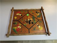 Vintage Wood Tray Oil Painted in USA