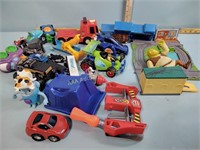 Toy cars, trucks and figures