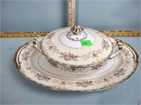 Noritake covered dish and meat platter, good