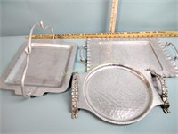 Serving trays - hammered metal