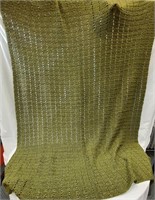 Handmade Sage Green Crocheted Afghan