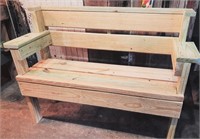 Wooden Garden Bench handcrafted by Don Kimpel