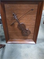 Framed wall art violin