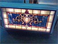 Framed lighted stained glass 47x26