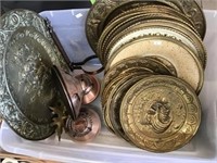 Brass Wall Decor/ Trays, Oil Lamps,