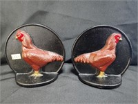 Cast Iron Chicken Form Bookends