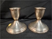 (2) Sterling Weighted Candlestick Holders